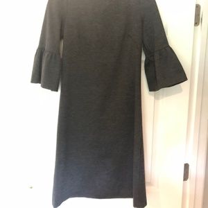 Grey Dress with Bell Sleeves